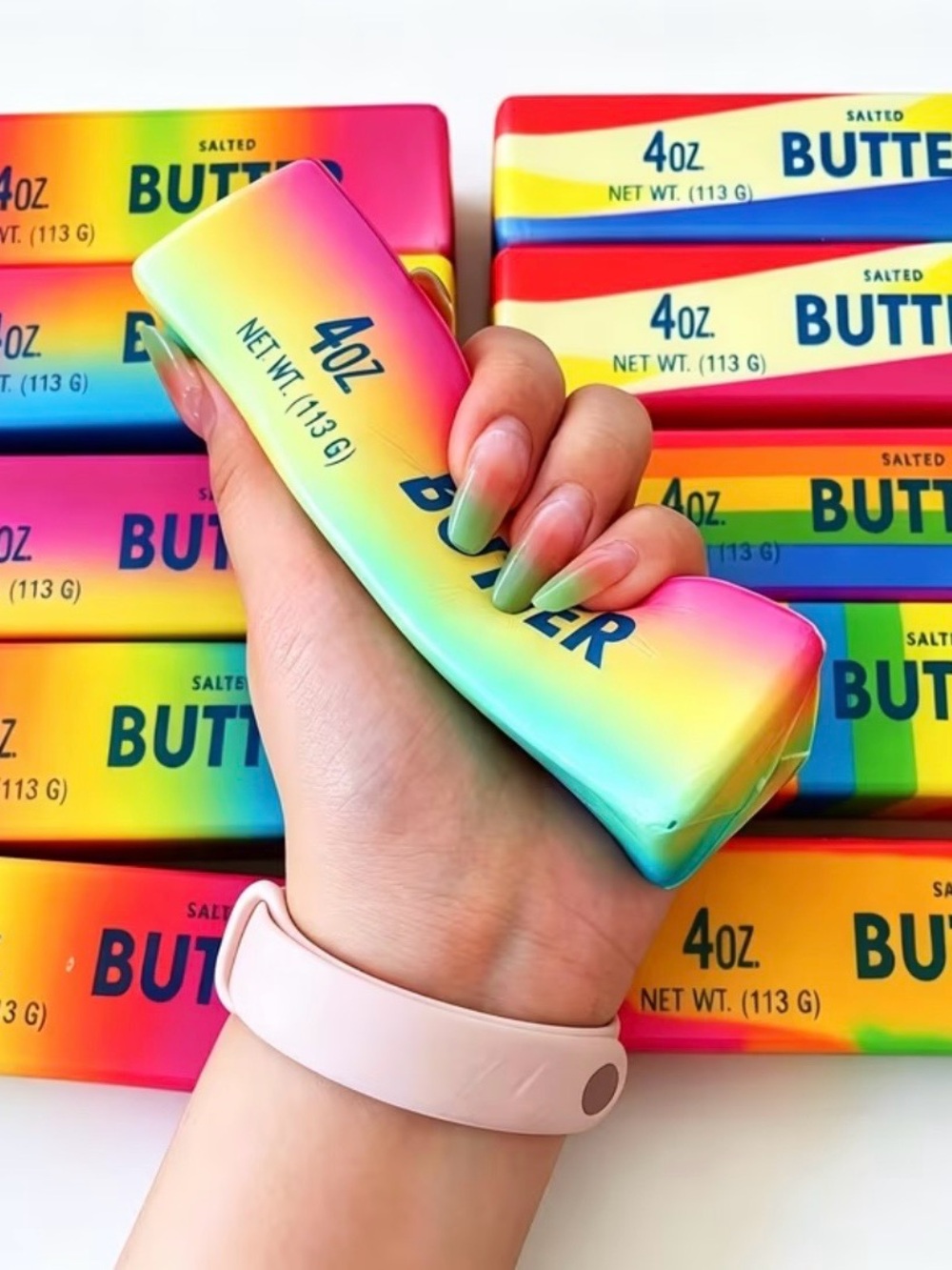 Rainbow Gradient Phone Grip & Stress Toy - Colorful Handheld Accessory